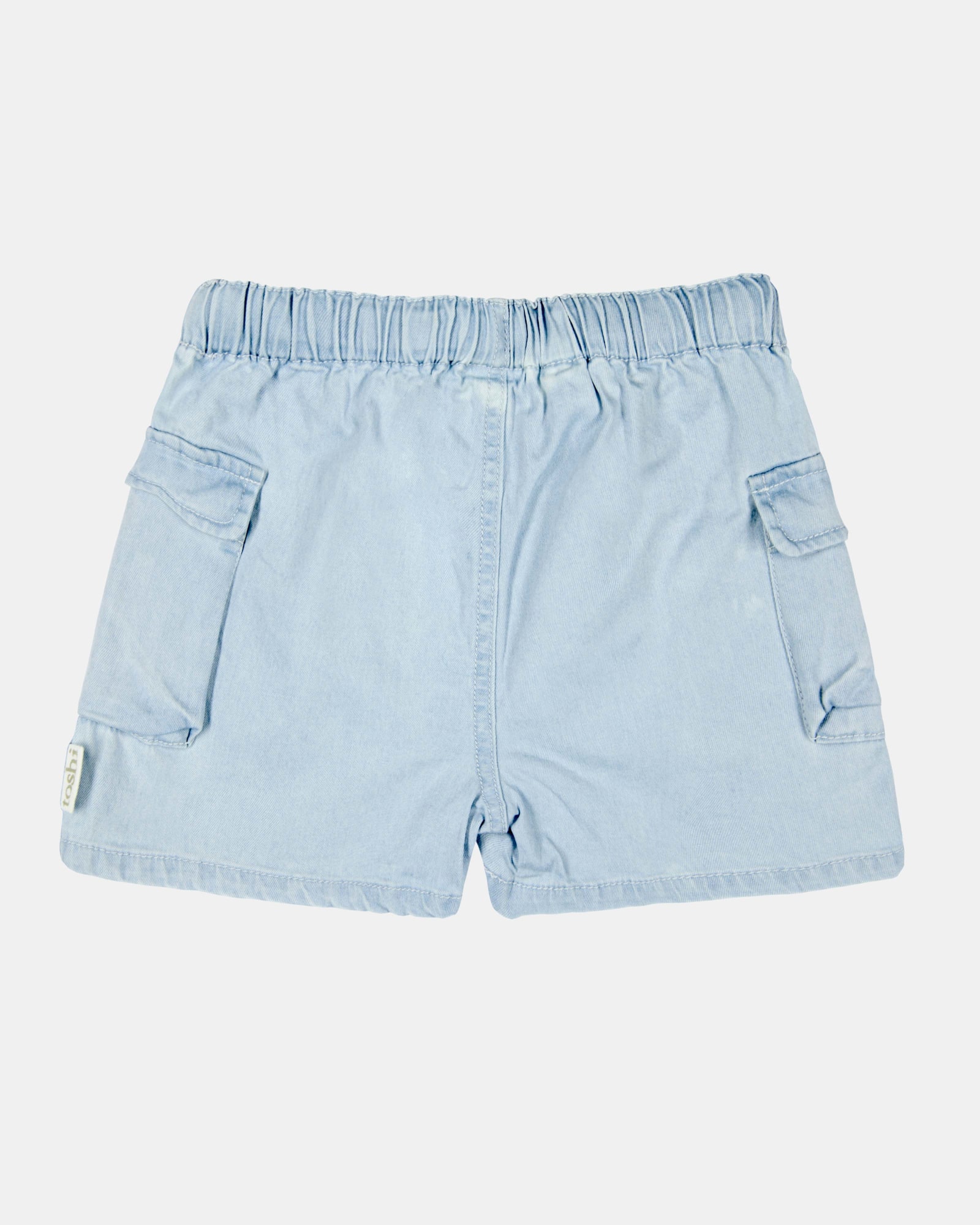 Baby Shorts Denim | Blue Solid | 100% Cotton | Toshi